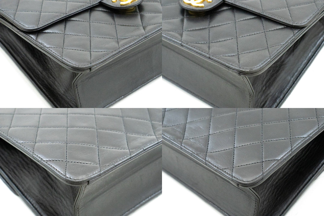 Chanel Small Chain Shoulder Bag Clutch Black Quilted New Lambskin