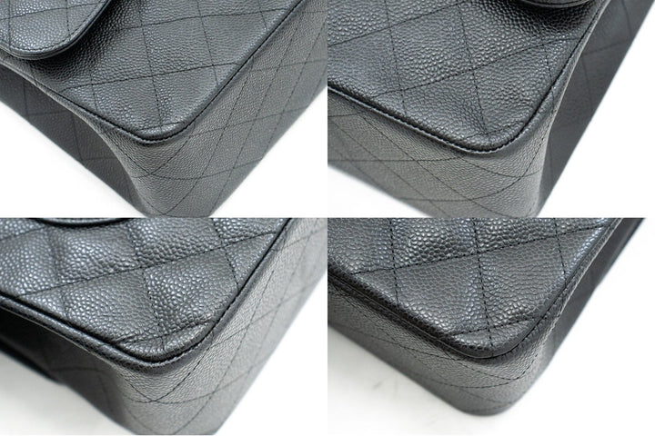 Chanel 11" Large Grained Calfskin Double New Chain Shoulder Bag