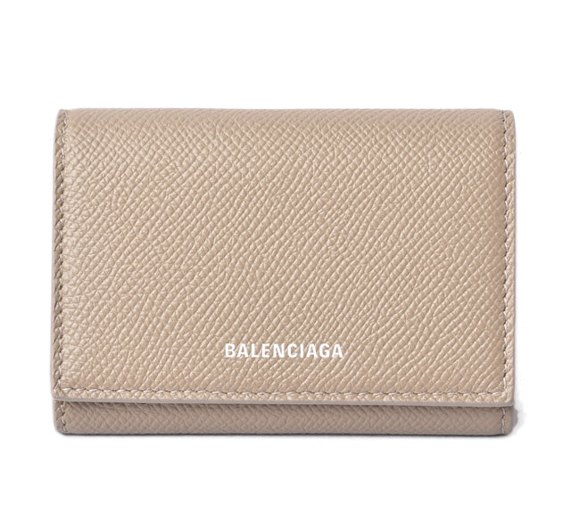 Top Quality Balenciaga Leather Card Case/Coin Case Light Brown