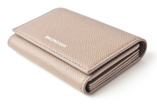 Top Quality Balenciaga Leather Card Case/Coin Case Light Brown