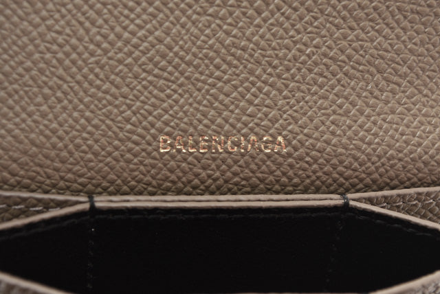 Top Quality Balenciaga Leather Card Case/Coin Case Light Brown