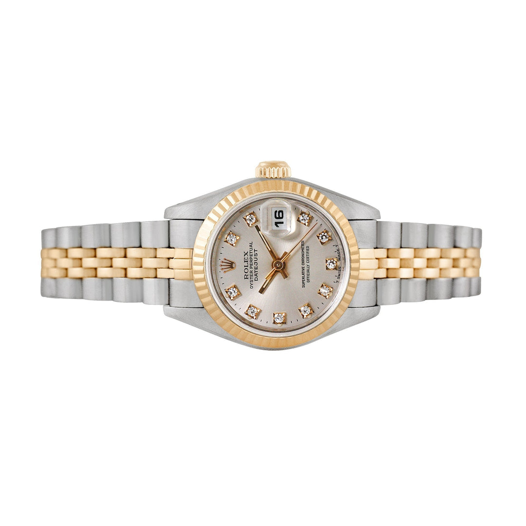 Rolex Ladies Two-tone Datejust with Factory diamonds, item #7
