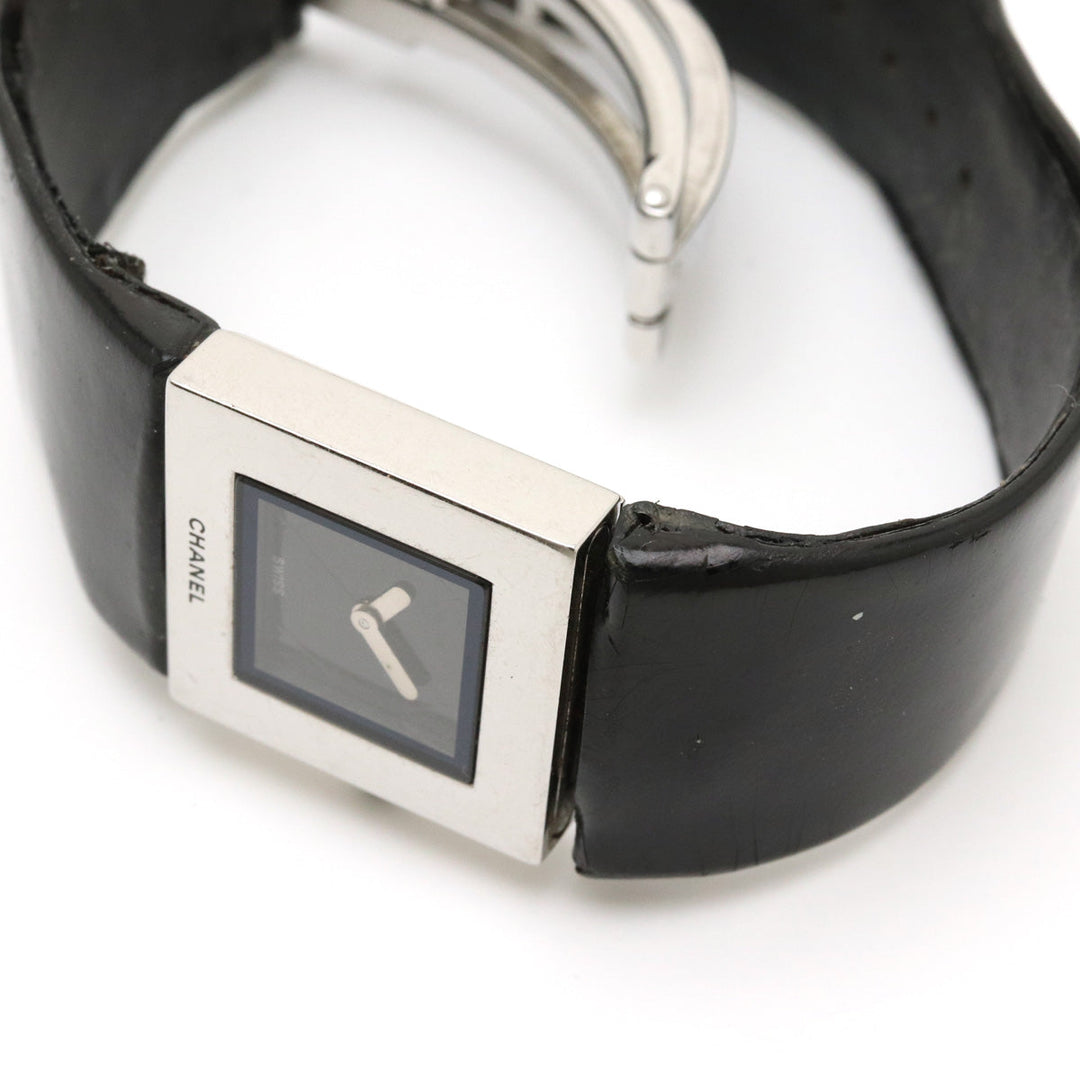 Top Quality Chanel Matrasse SS Emmeline Leather Belt Black   Quartz Watch H0116