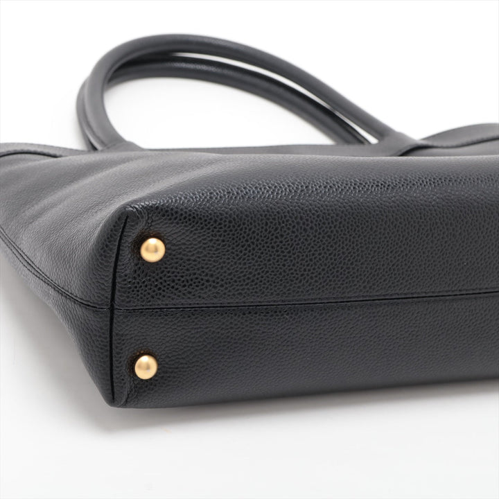 Top Quality Chanel Coco Caviar S Handbag Black Gold  9th