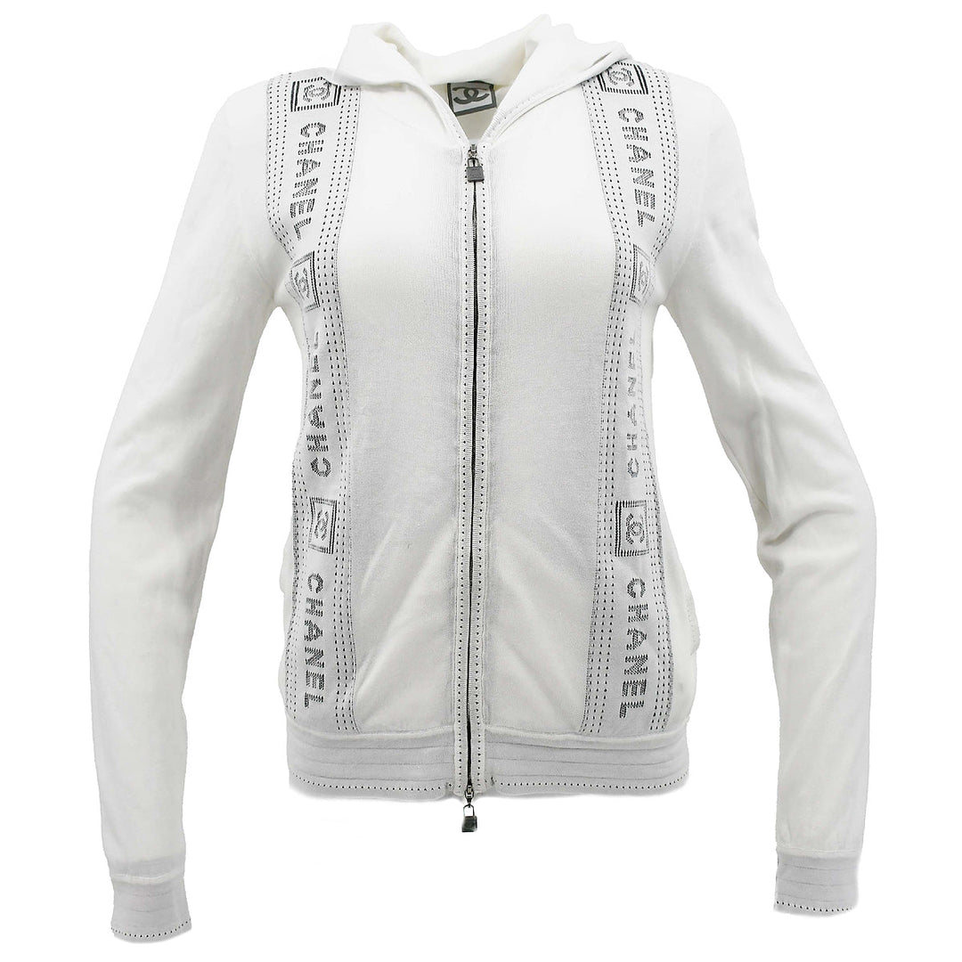 Top Quality Chanel Cruise 2007 Sport Line Hoodie Zip-up Tops White 07C #38