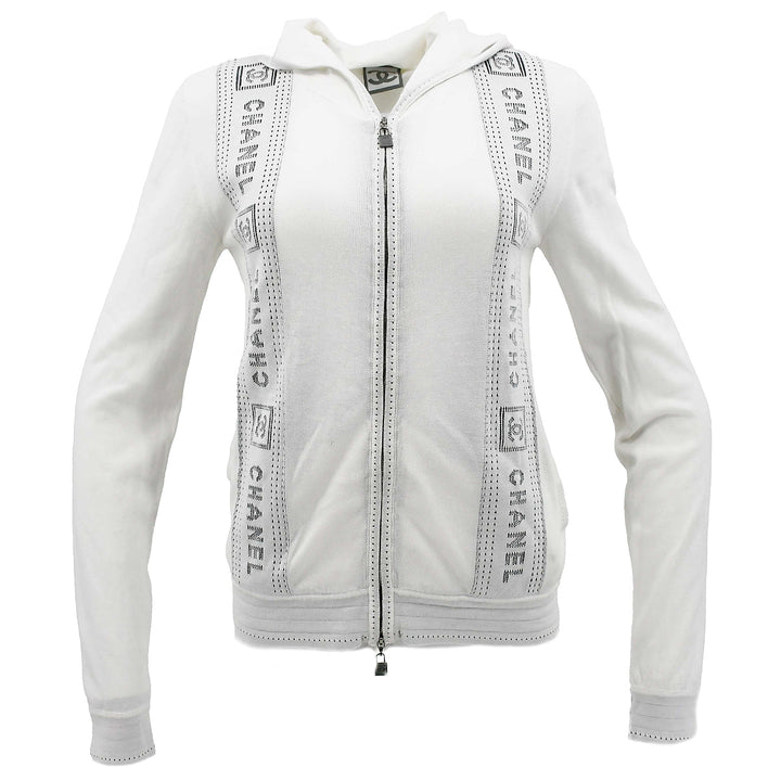 Top Quality Chanel Cruise 2007 Sport Line Hoodie Zip-up Tops White 07C #38