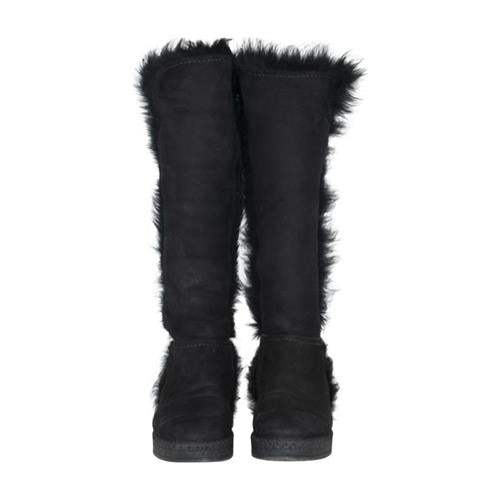Prada Shearling Suede Tall Boots