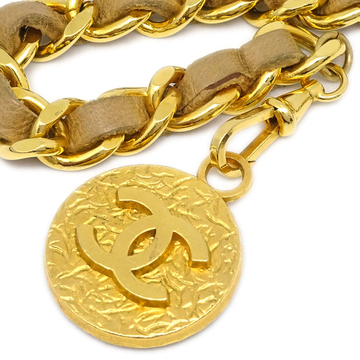 Top Quality Chanel Medallion Chain Belt Beige Small New