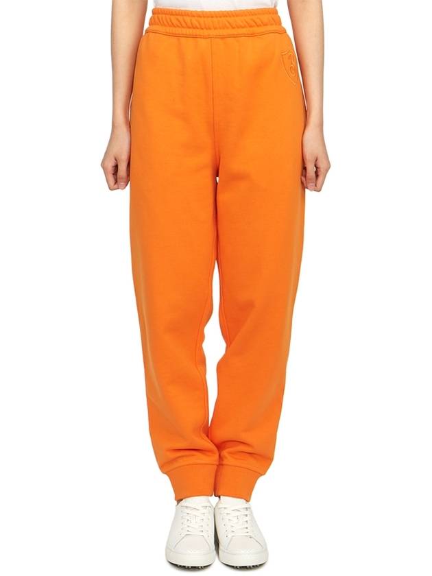Burberry Logo Patch Cotton Track Pants Orange