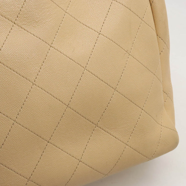 Top Quality Chanel Matrasse Coco Tote Bag 2WAY Chain Shoulder Bag Caviar S Leather Beige AS0240