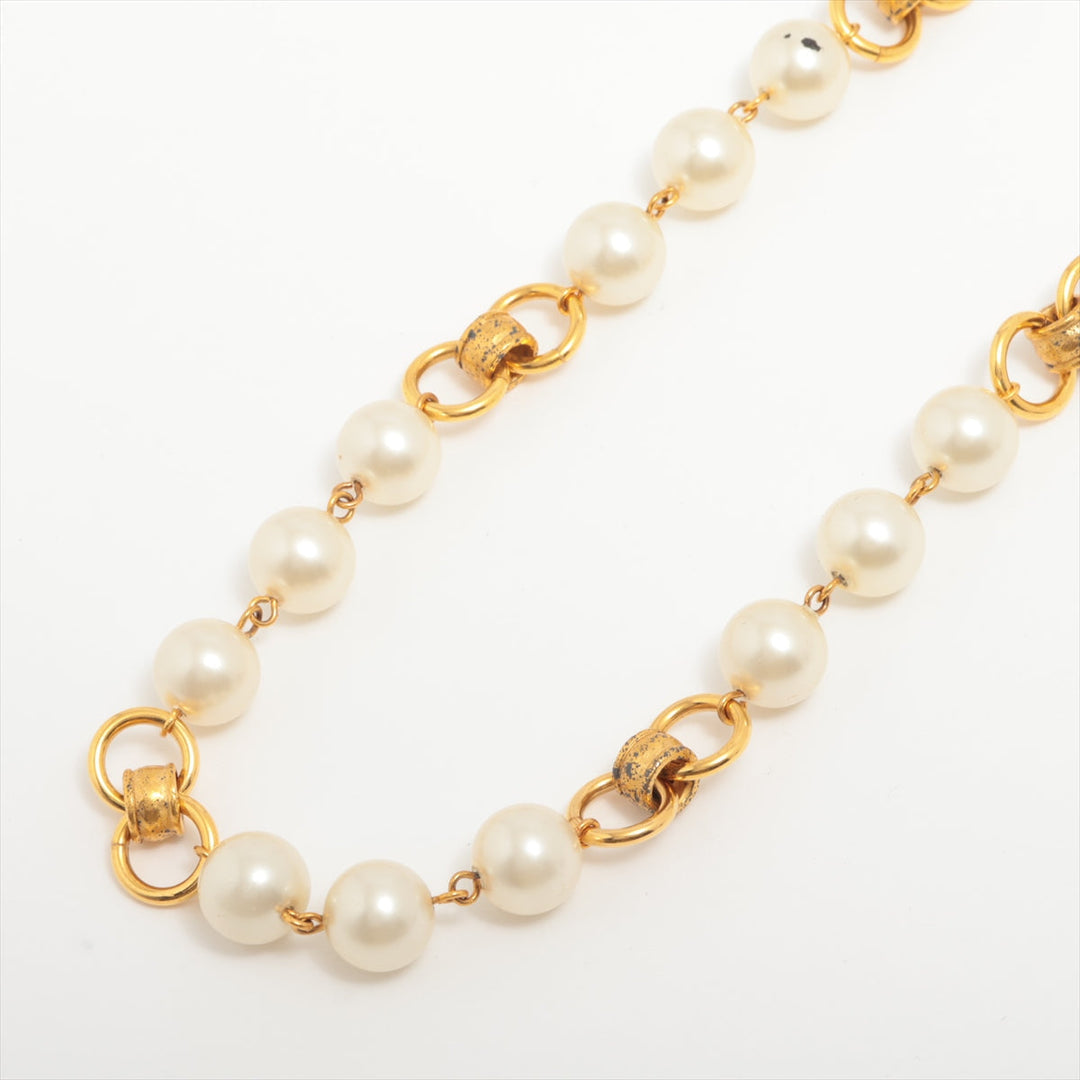 Top Quality Chanel Coco 95A Necklace GP   Pearl Gold