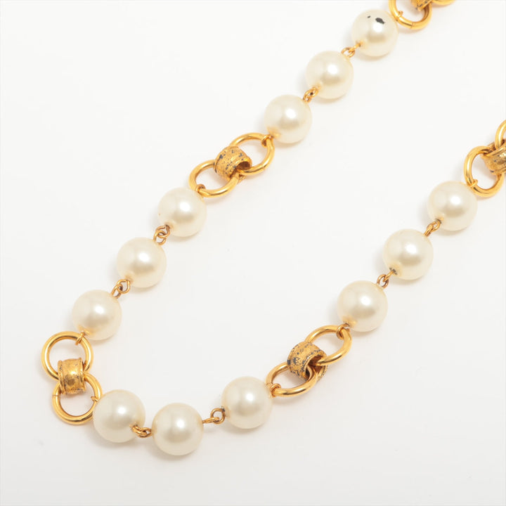Top Quality Chanel Coco 95A Necklace GP   Pearl Gold