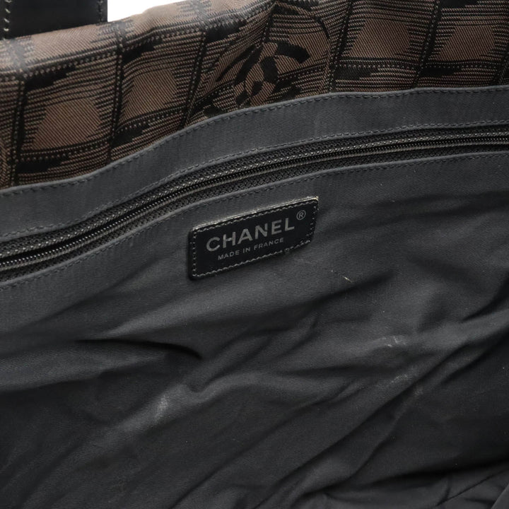 Top Quality Chanel NEW LABEL LINE TOTO MM TOTO BAG Nylon Jaguar Dark Brown Tea Black A15991