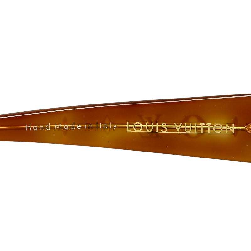 Louis Vuitton Monogram Obsession Curly Grading Lens Sun Glasses Z0028W Brown Gold Plastic  Louis Vuitton