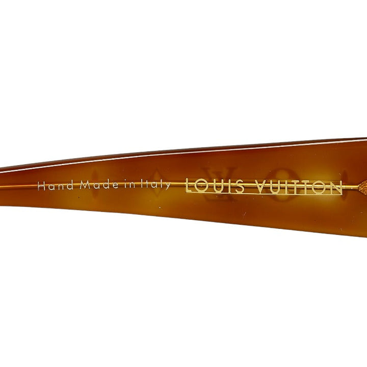 Louis Vuitton Monogram Obsession Curly Grading Lens Sun Glasses Z0028W Brown Gold Plastic  Louis Vuitton