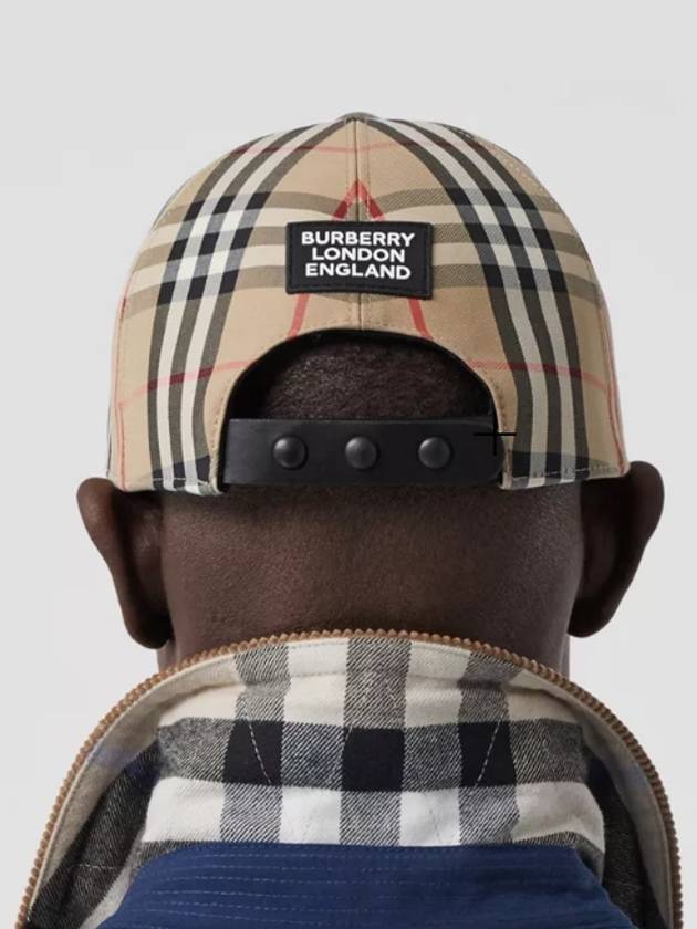 Burberry logo applique vintage check ball cap beige