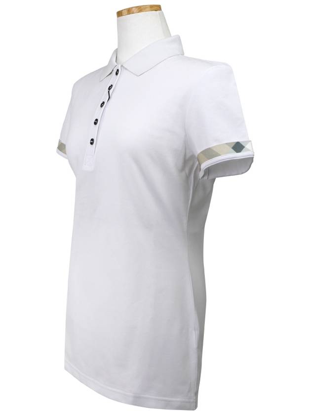 Burberry WoMen's Check Pattern Polo Shirt White