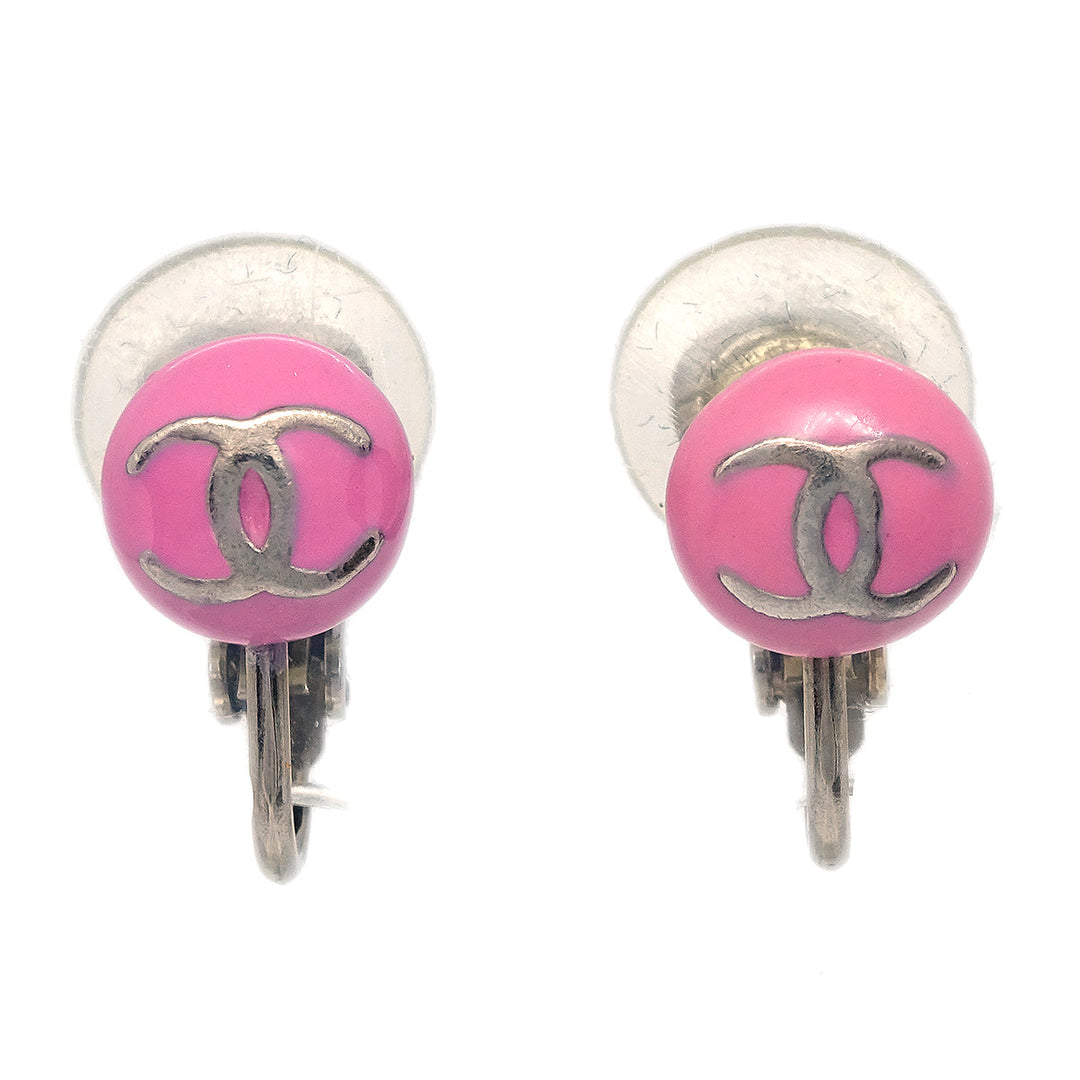 Top Quality Chanel Button Earrings Pink 03C