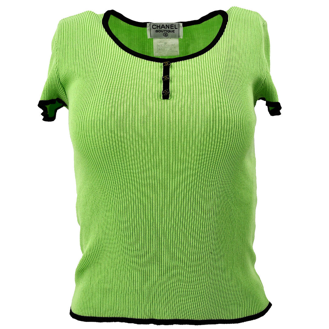 Top Quality Chanel 1995 spring ribbed cotton T-shirt #40