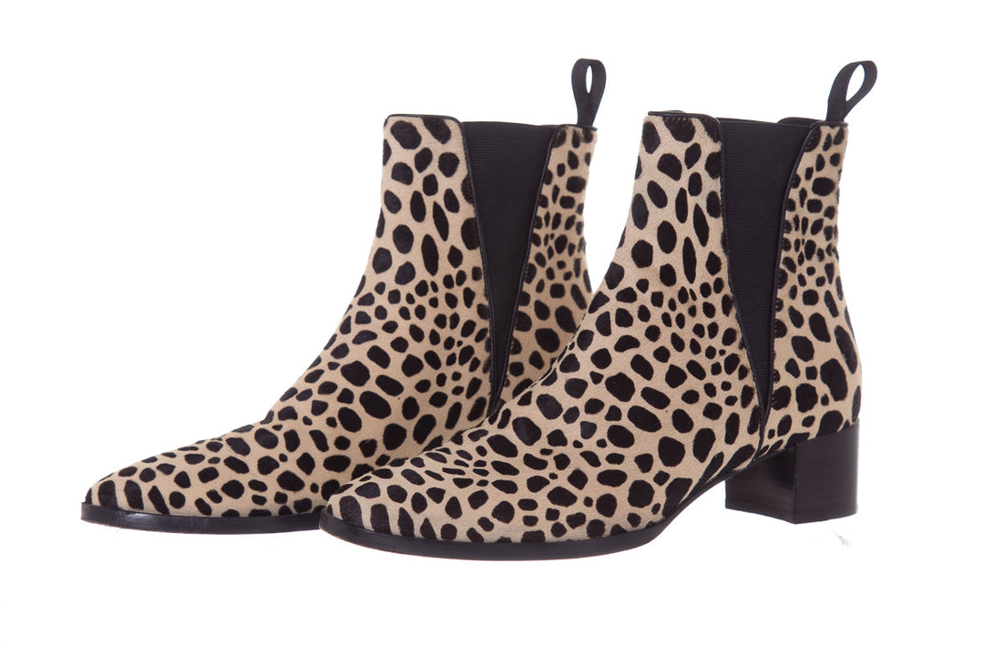 Guiseppe Zanotti Cheetah Printed Pony Hair Booties SZ 37