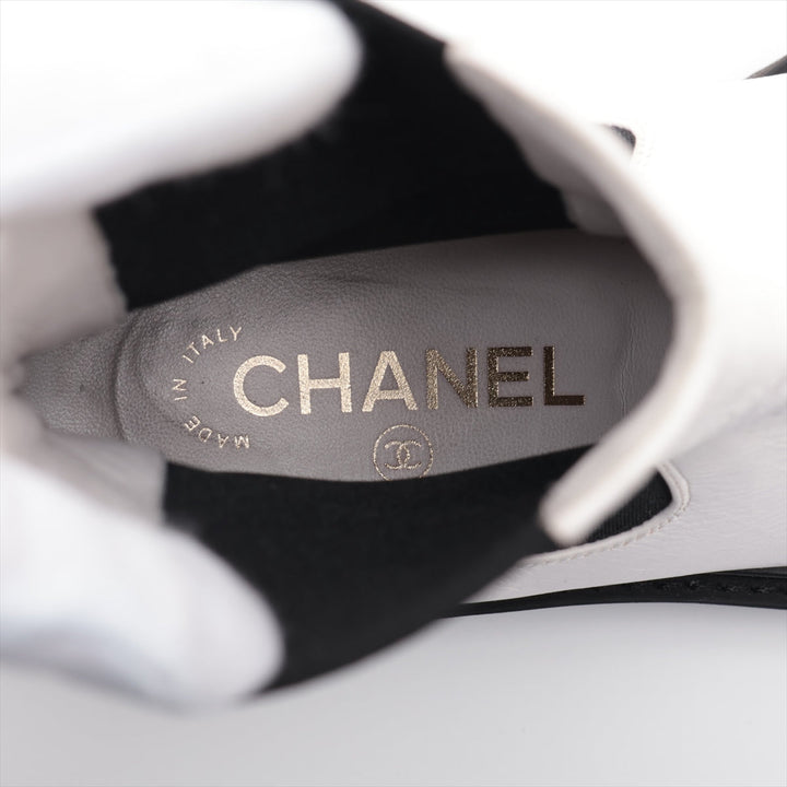 Top Quality Chanel Coco Brand Leather Patent Sidewear 37  White G38218