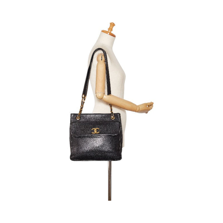 Top Quality Chanel Cocomark Gold  Chain houlder Bag  Bag Black Caviar S  CHANEL