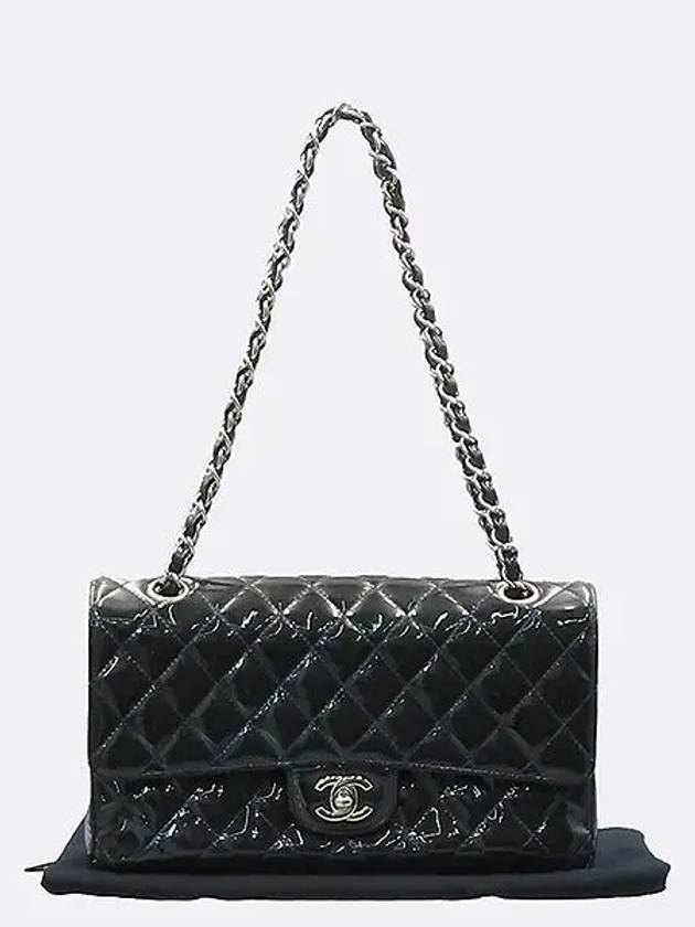 A01112 Classic Patent Medium M Size Flap Chain Shoulder Bag Chanel
