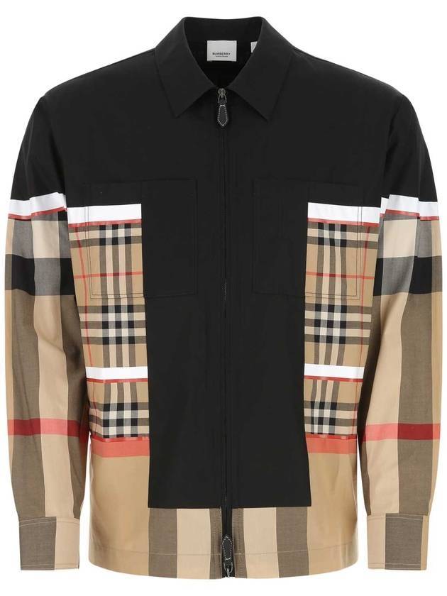 Burberry Hamel Oversized Zip-Up Jacket Black Beige