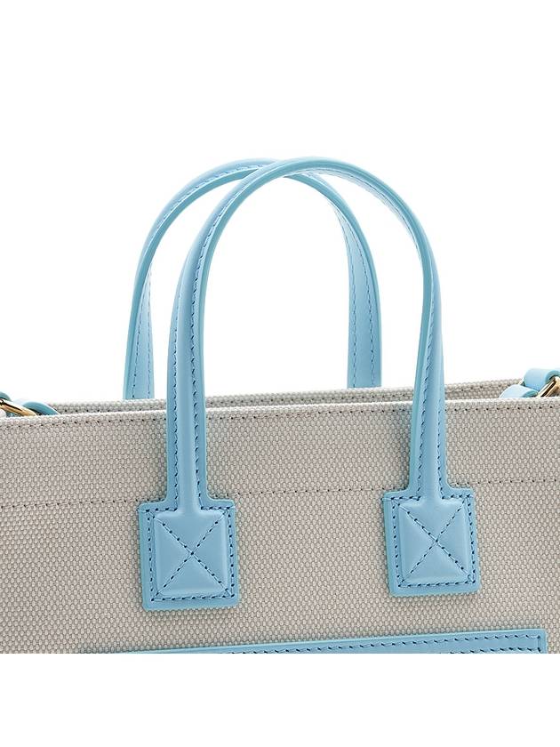 Burberry Logo Freya Mini Tote Bag Sky Blue Beige