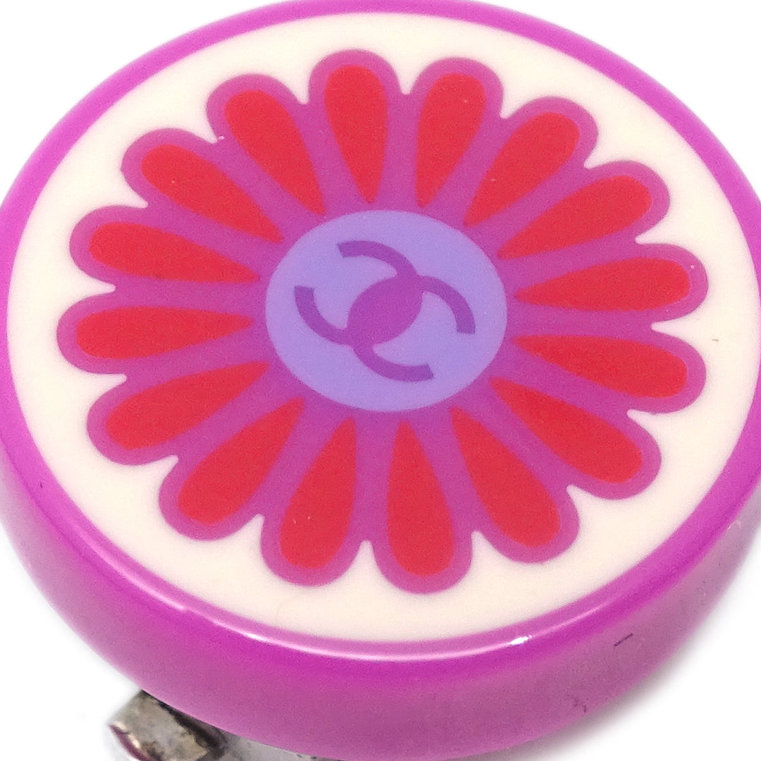 Top Quality Chanel Button Earrings Clip-On Pink 04P