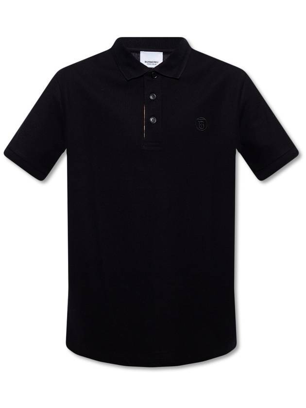 Burberry Men's Eddie Embroidered Logo Polo Shirt Black