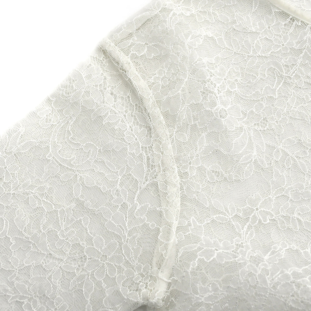 Top Quality Chanel Lace Long Sleeve Tops White 04A #38