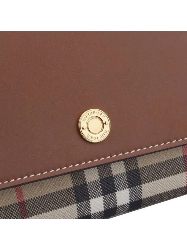 Burberry Vintage Check Leather Long Wallet Brown
