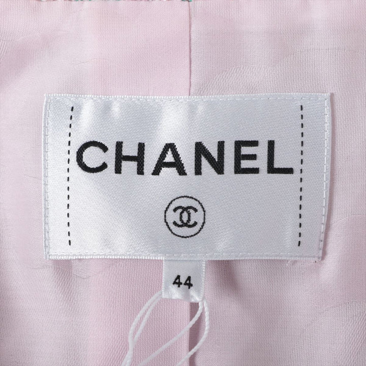Top Quality Chanel Coconut Button 21S CottonPolyester Jacket 44  Pink√óGreen P70531 Twid Chaintree