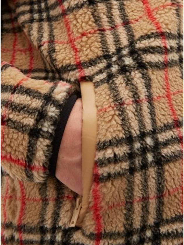 Burberry Men's Wesley Vintage Check Fleece Zip-Up Hoodie Beige