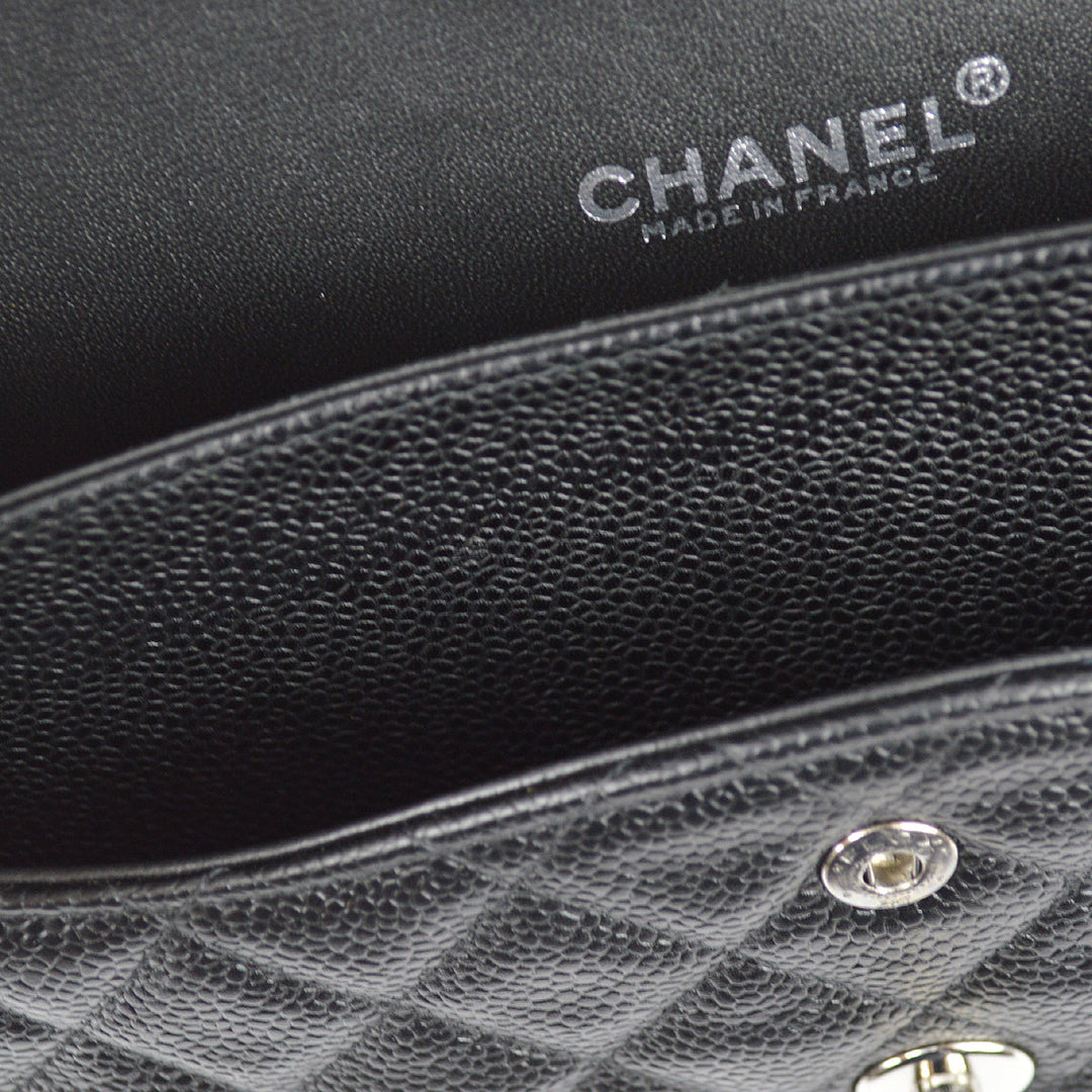 Top Quality Chanel Black Caviar Medium Classic Double Flap Shoulder Bag