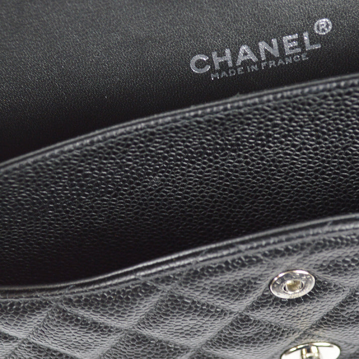 Top Quality Chanel Black Caviar Medium Classic Double Flap Shoulder Bag