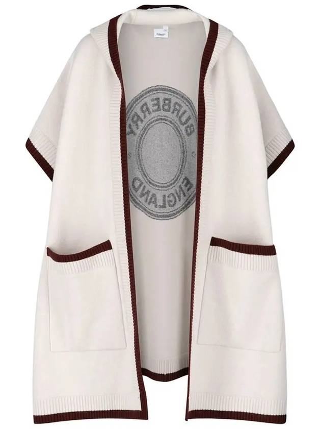 Burberry Logo Wool Cashmere Cape Ivory