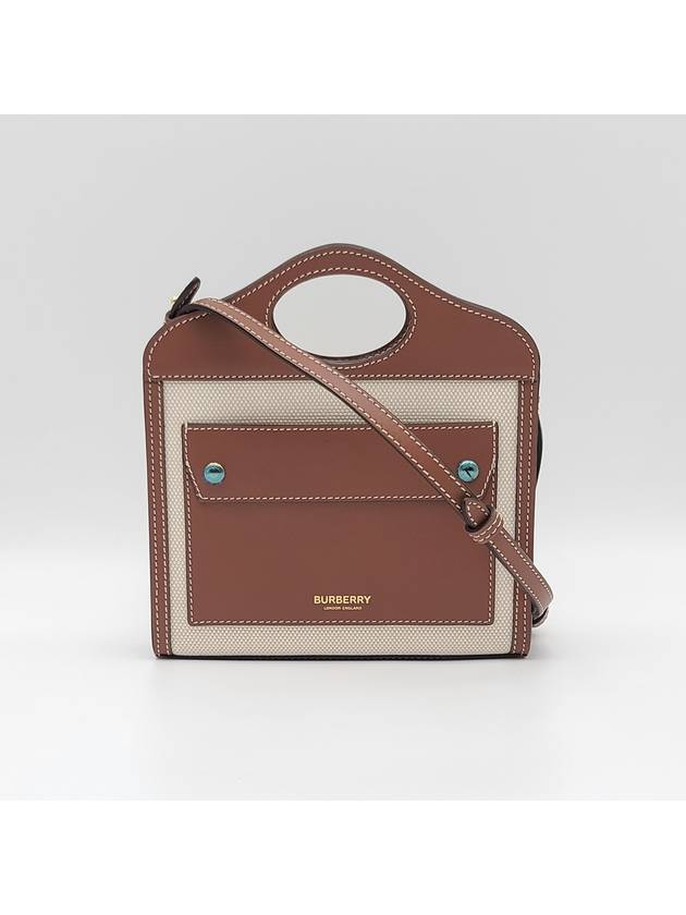 Burberry Pocket Logo Canvas Cross Bag Brown