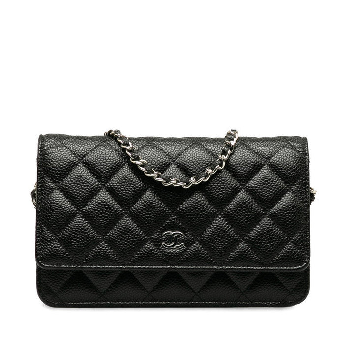 Top Quality Chanel Matrases Coco  Chain Shoulder Wallet Black Caviar S  CHANEL
