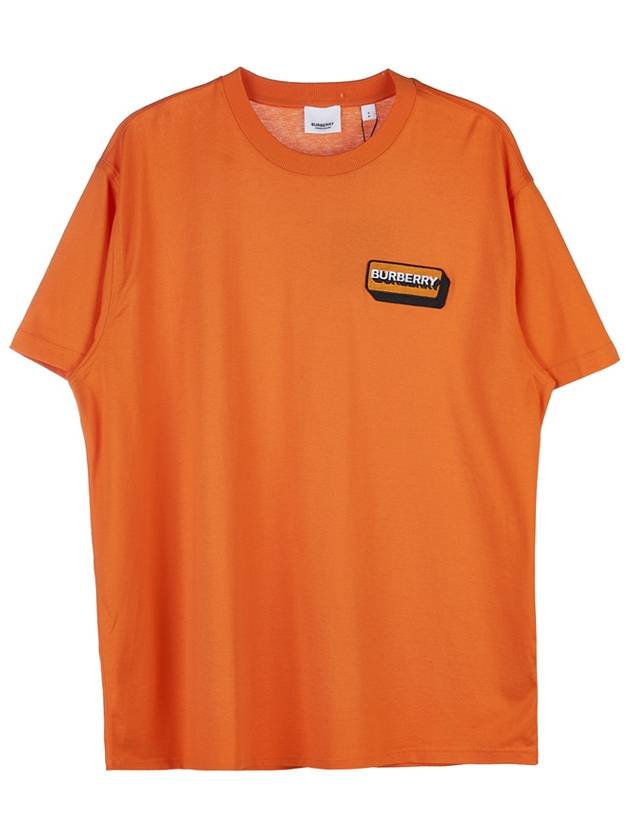 Burberry Logo Applique Short Sleeve T-Shirt Orange