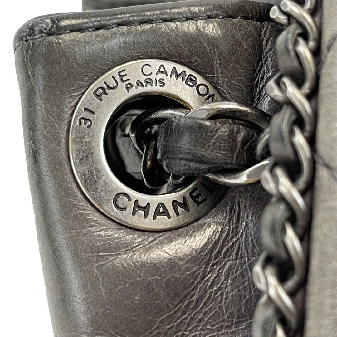 Chanel - Calfskin Quilted Large CC Enchained Accordion - Gray Shoulder Bag