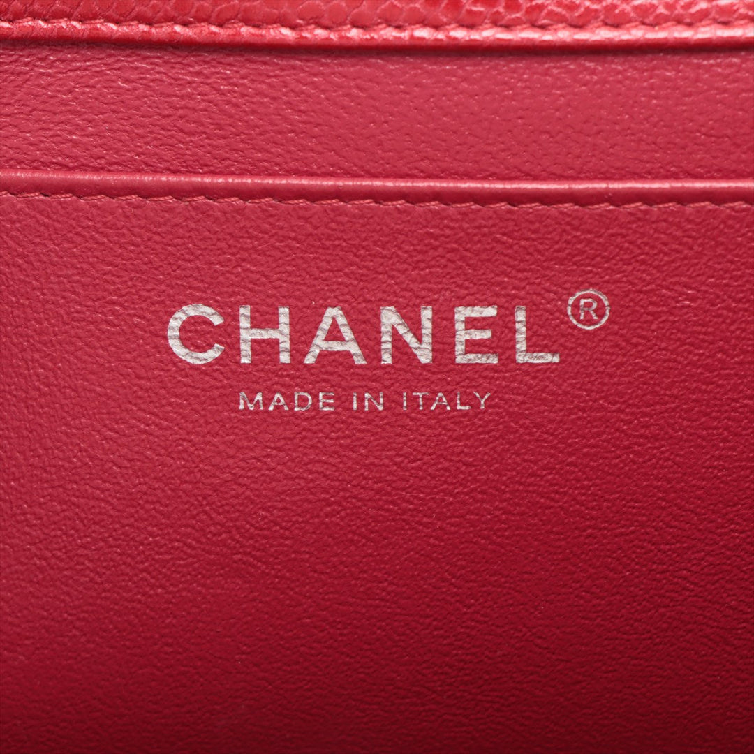 Top Quality Chanel Matrasse Caviar S Single Flap Single Chain Bag Red Silver  20th