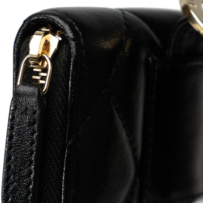Top Quality Chanel Matrace Coincase  Cocktail Belt Black Leather  CHANEL