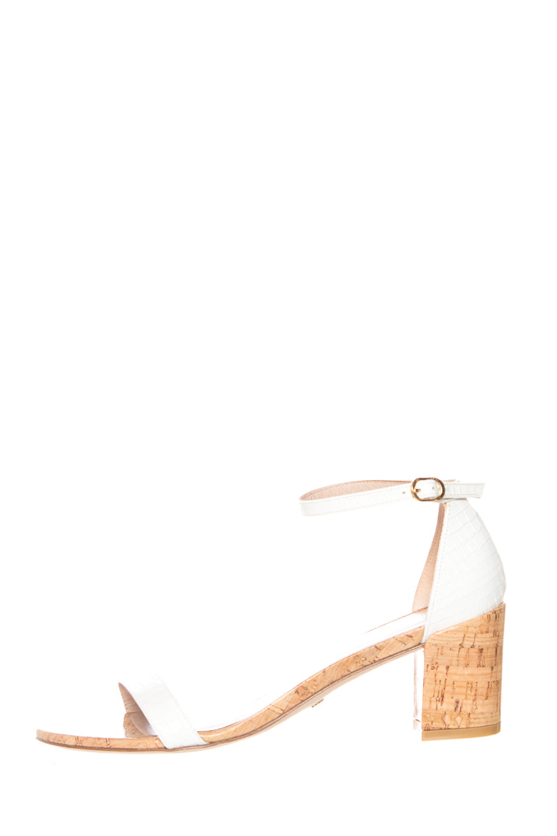 Stuart Weitzman Cork and White Sandals SZ 9.5