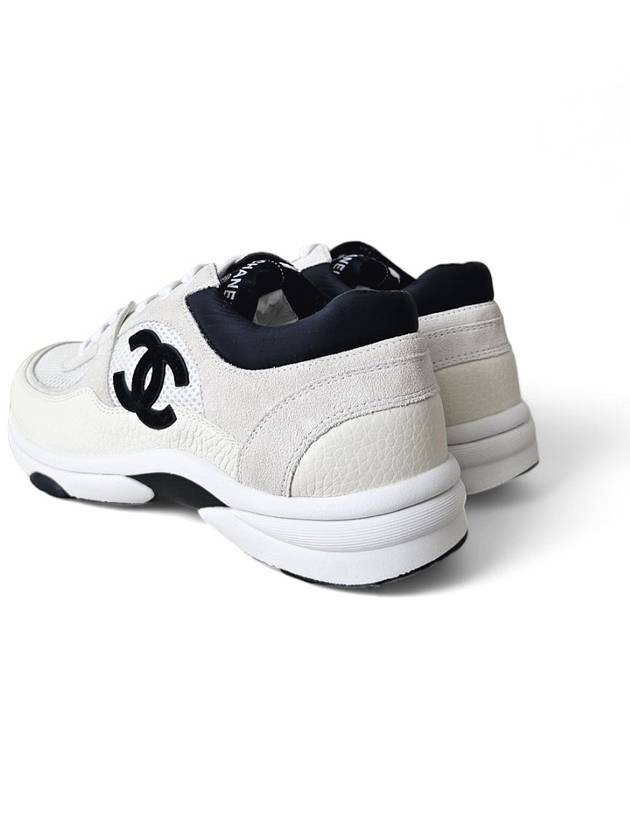 CC Logo Suede Tennis Low Top Sneakers Black Chanel