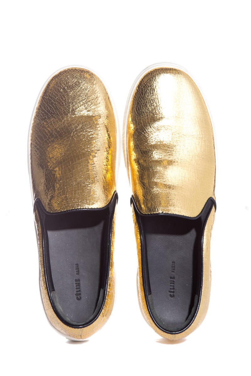 Céline Gold Embossed Sneakers SZ 40 NWT