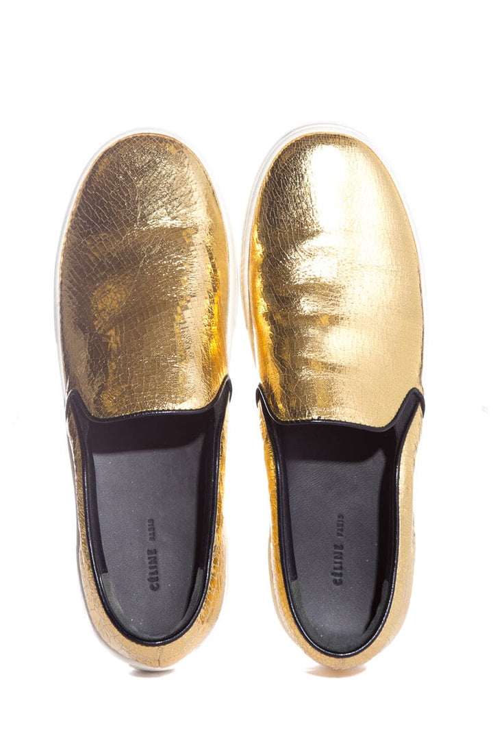 Céline Gold Embossed Sneakers SZ 40 NWT