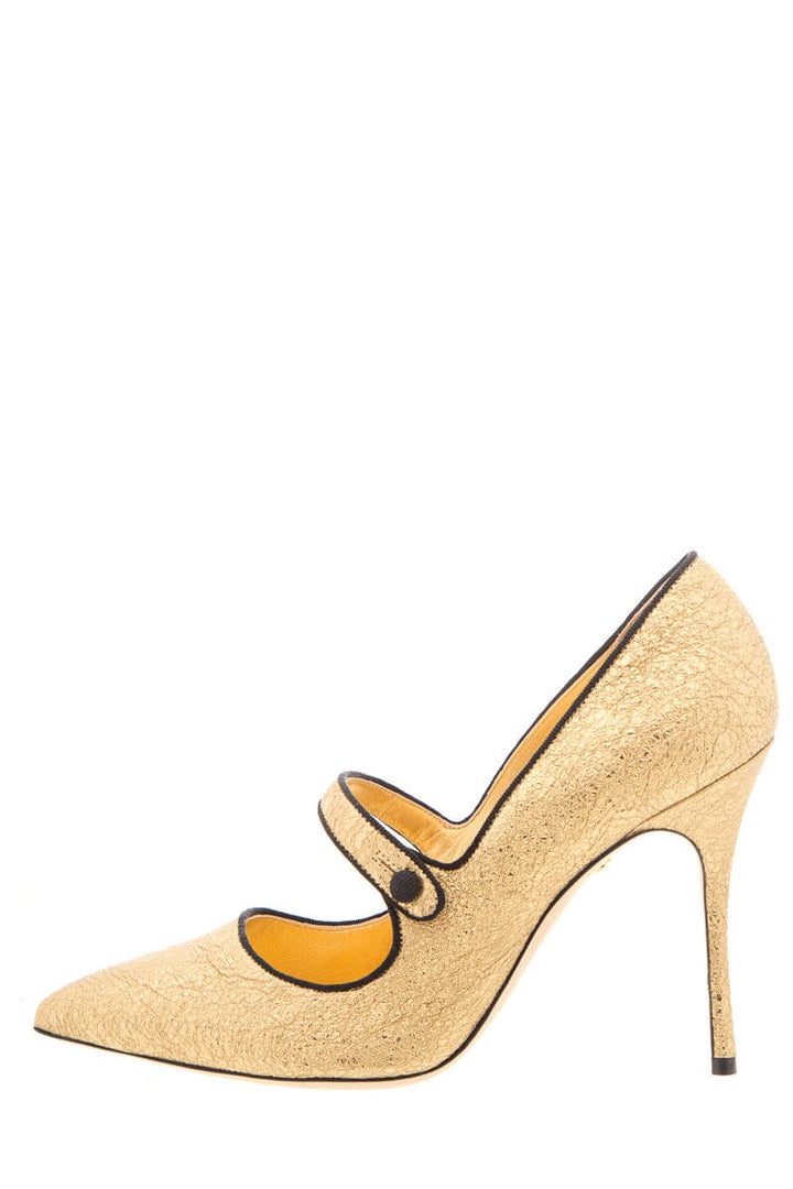 Manolo Blahnik Gold Foil Heels SZ 38