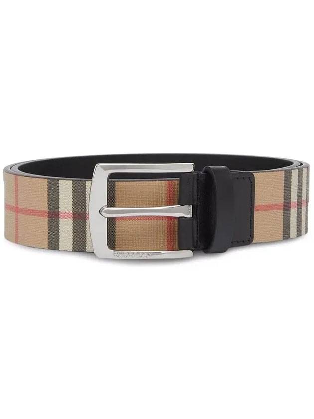 Burberry Men's Vintage Check Leather Belt Beige